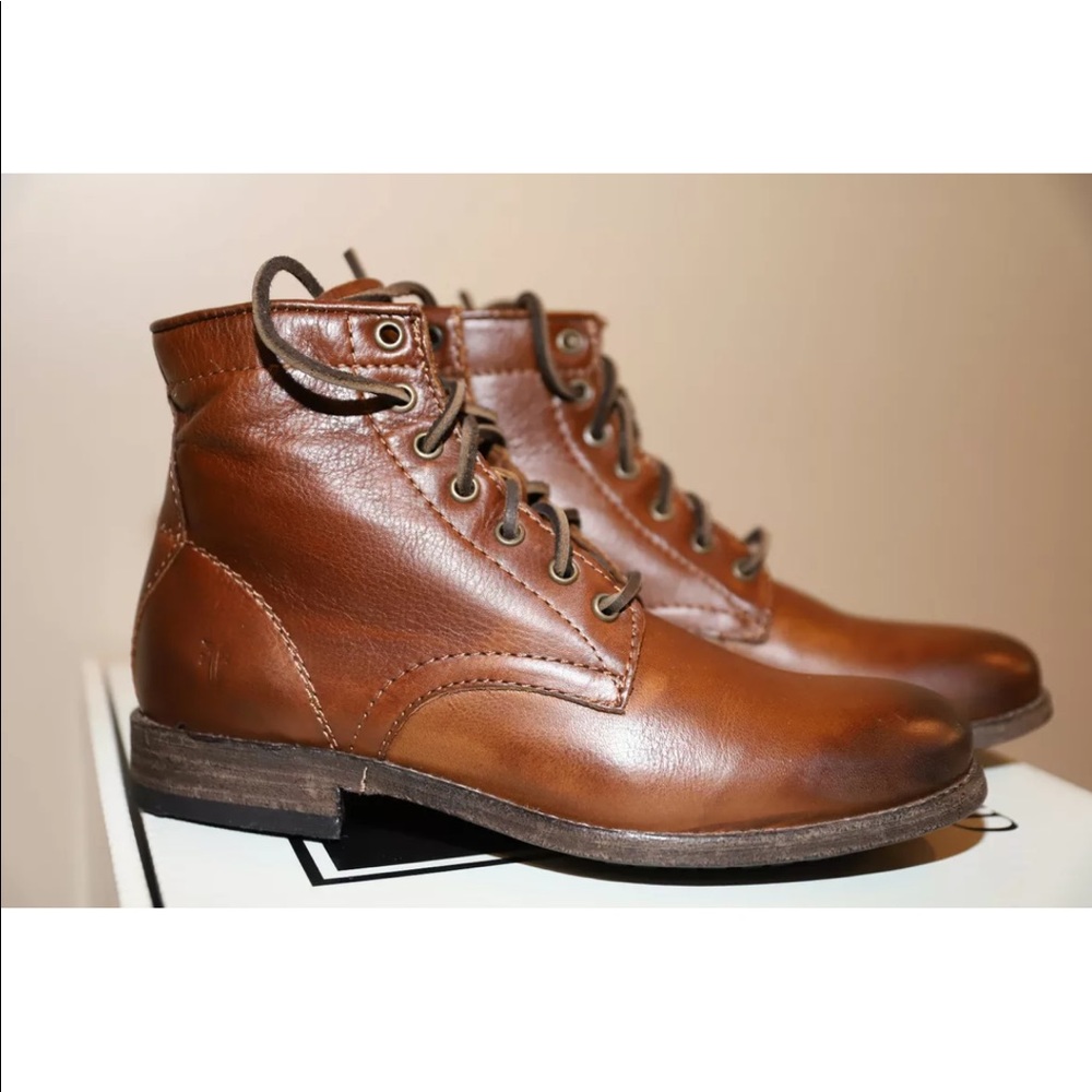 FRYE Tyler Up Boots Cognac Women’s